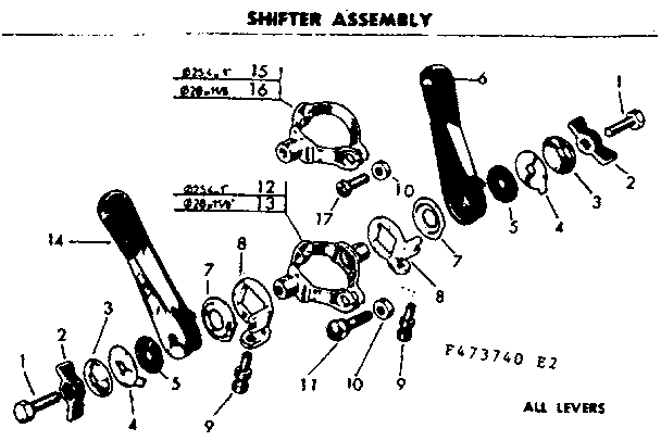 Sears 502473740 shifter assembly diagram