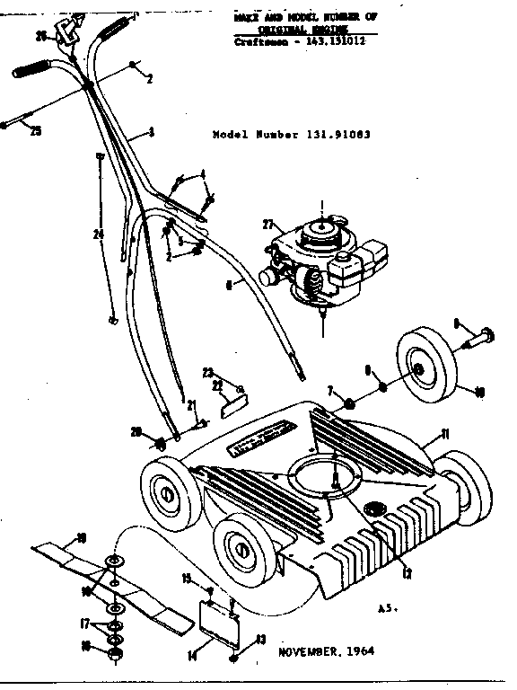 Craftsman 13191083 replacement parts diagram