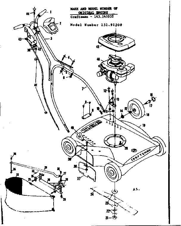 Craftsman 13191208 replacement parts diagram