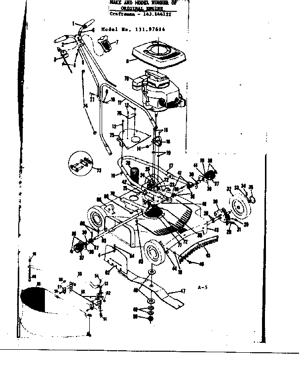 Craftsman 13197614 replacement parts diagram