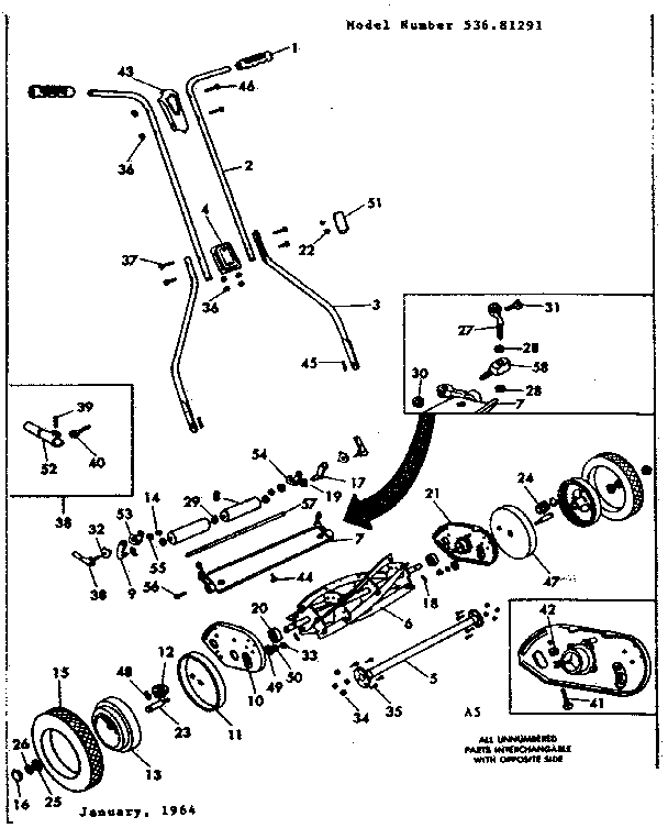 Craftsman 53681291 replacement parts diagram