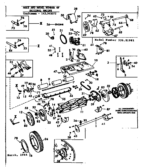 Craftsman 53681981 reel assembly diagram