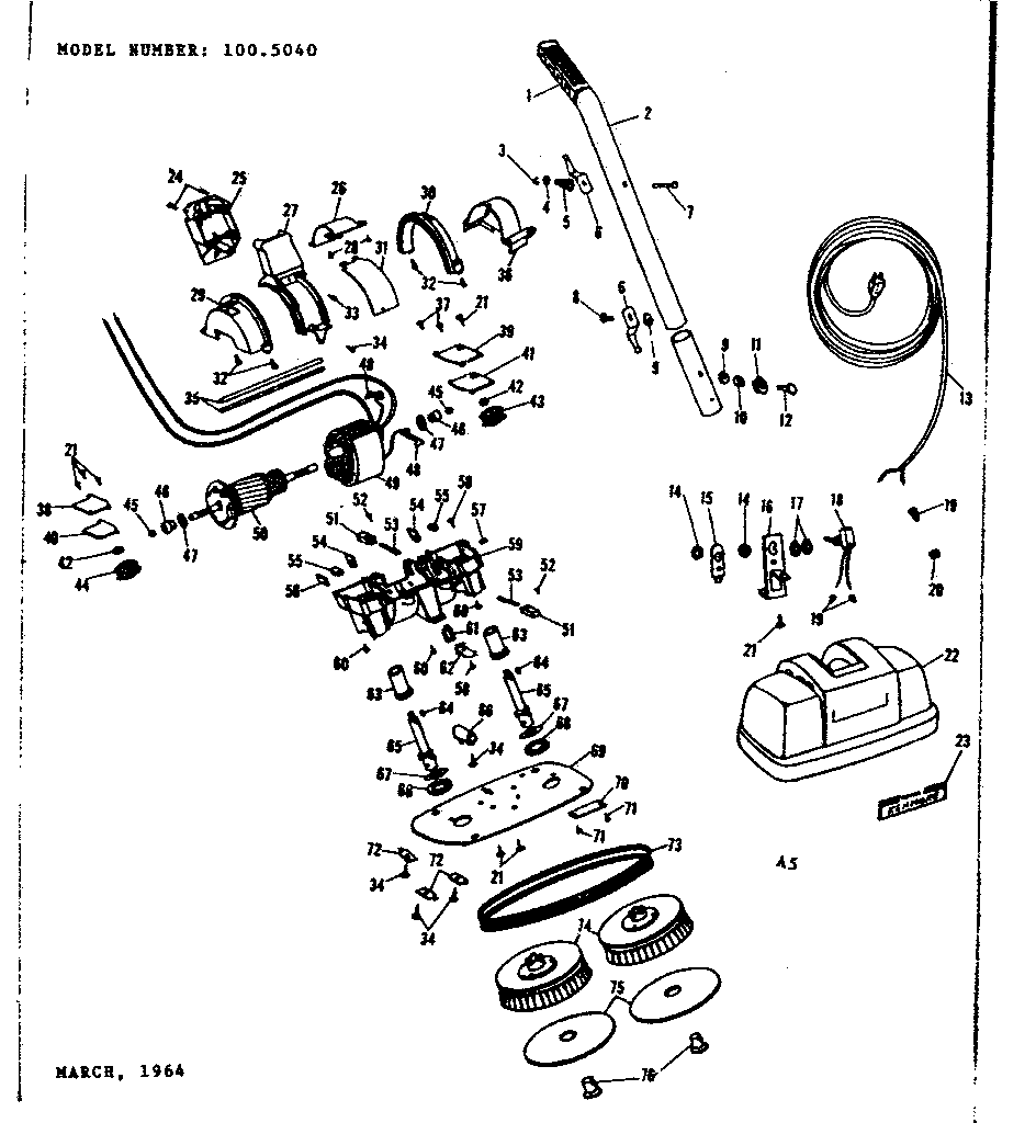 Kenmore 1005040 unit parts diagram