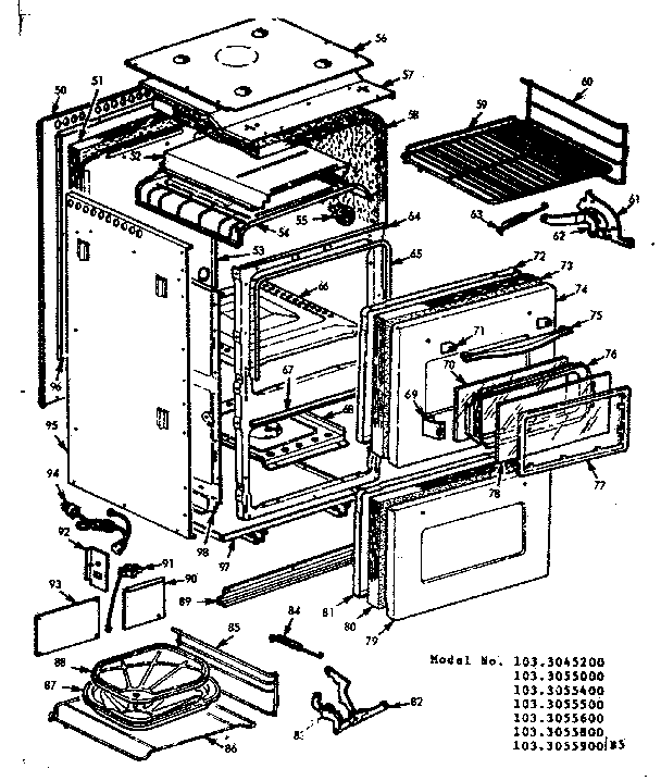 Kenmore 1033055500 body section diagram