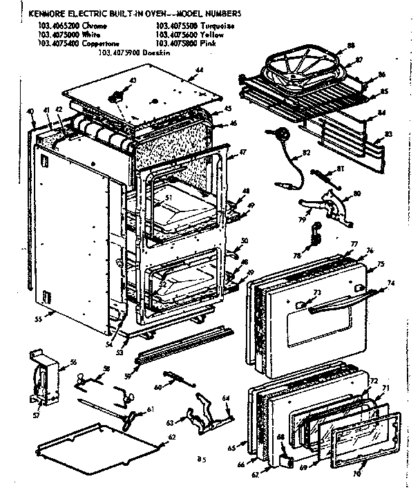 Kenmore 1034075000 body section diagram