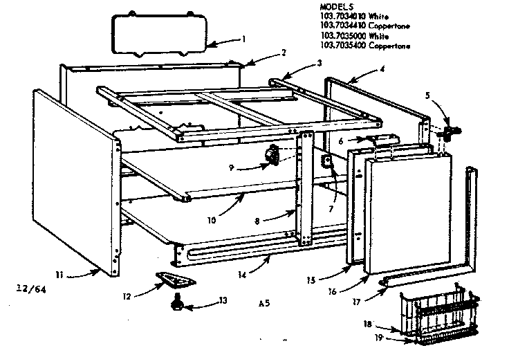 Kenmore 1037035000 30" base cabinet diagram