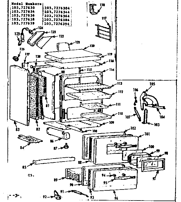 Kenmore 103727634 body section diagram