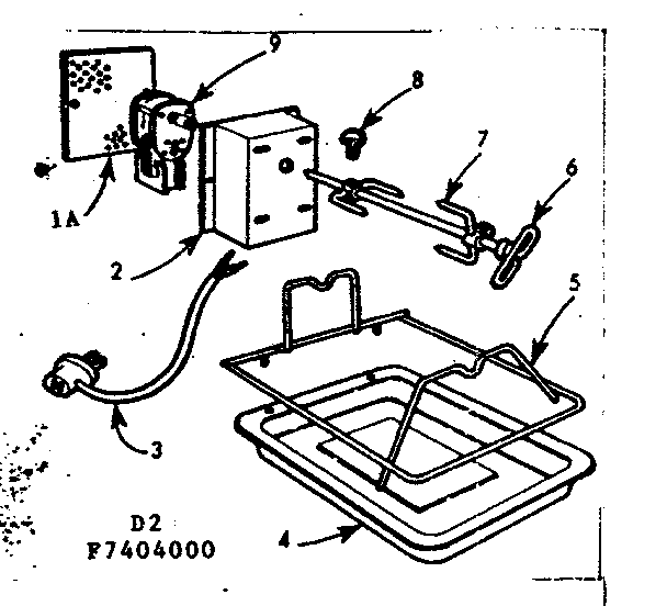 Kenmore 1037404000 optional oven rotisserie diagram