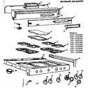 Kenmore 1037524004 backguard and maintop diagram
