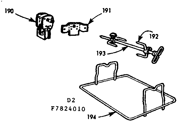 Kenmore 1037824410 opt. rotisserie kit diagram