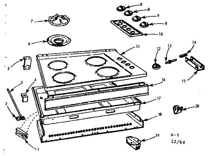 Kenmore 1037884534 maintop diagram