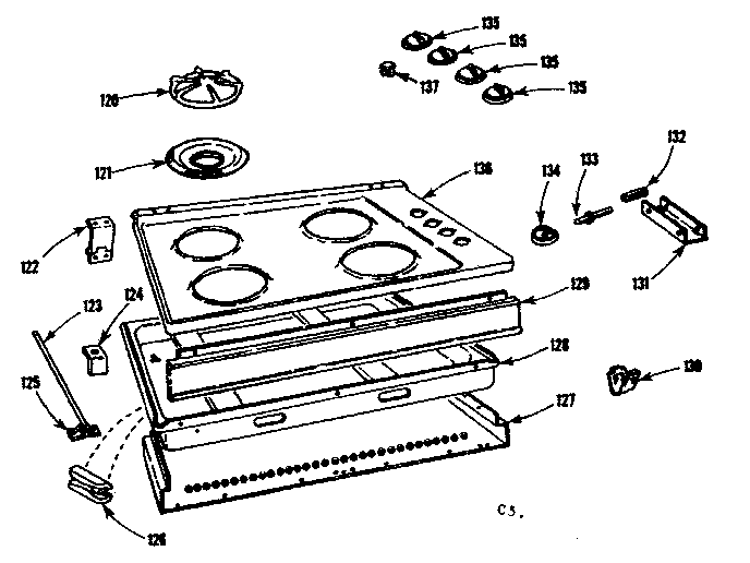 Kenmore 1037945000 main top section diagram