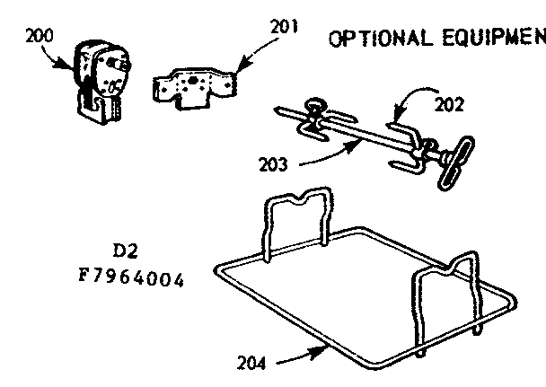 Kenmore 1037964004 opt. rotisserie kit diagram