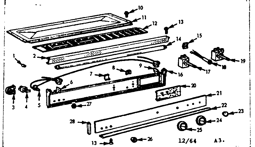 Kenmore 1037965404 control section diagram