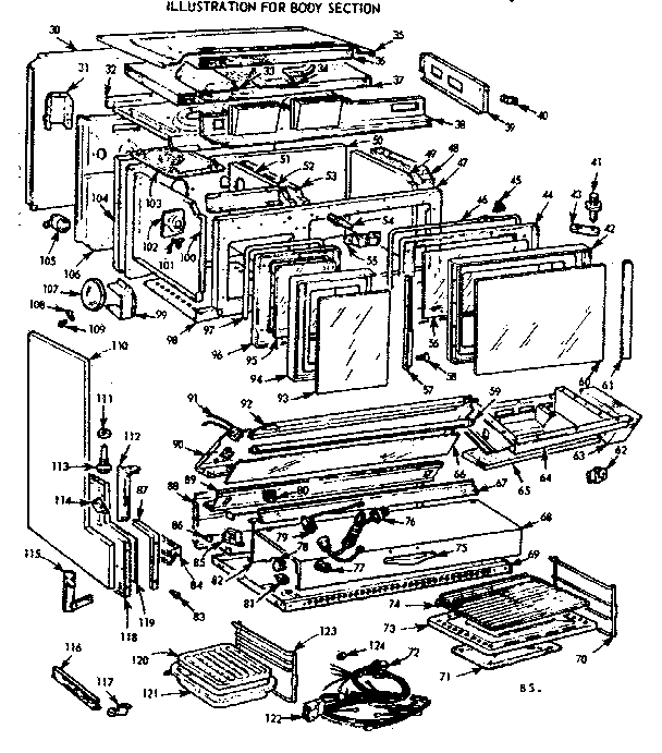 Kenmore 1037965404 body section diagram