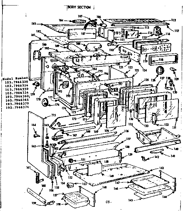 Kenmore 1037966374 body section diagram