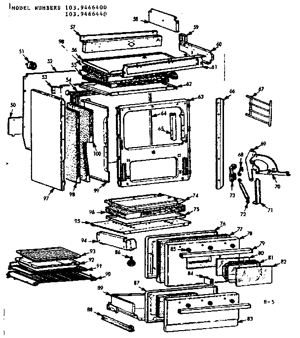 Kenmore 1039466400 body section diagram
