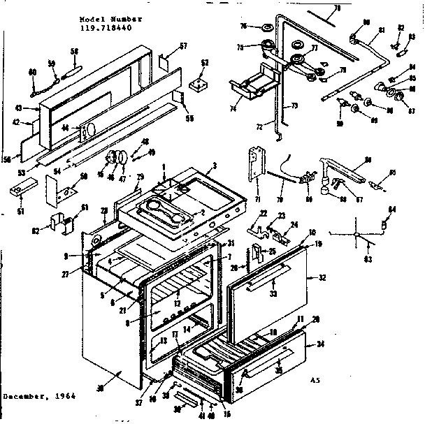 Kenmore 119718440 body section diagram