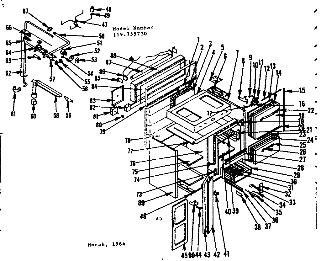 Kenmore 119755730 body section diagram