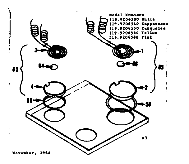 Kenmore 1199206560 main top section diagram