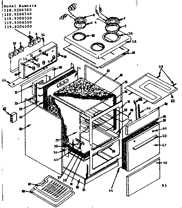Kenmore 1199206560 body section diagram