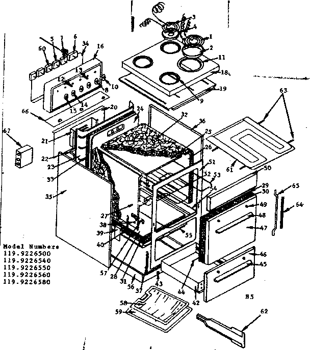 Kenmore 1199226540 body section diagram