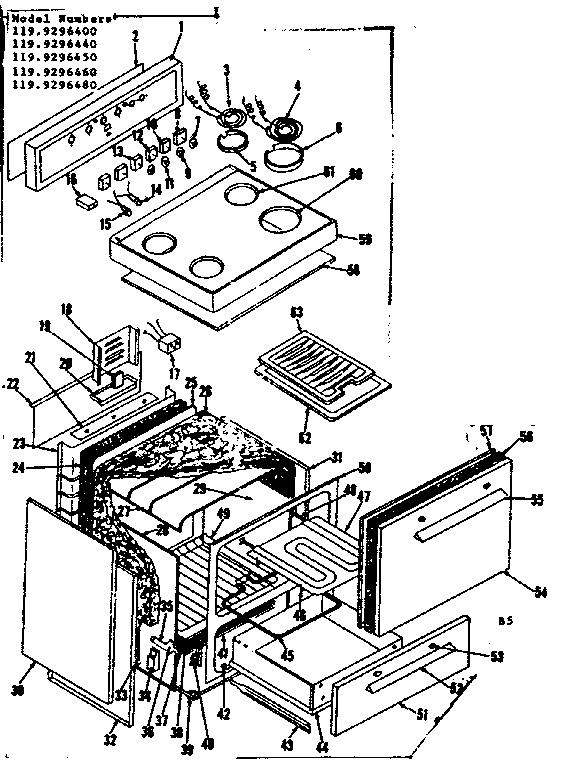 Kenmore 1199296440 body section diagram