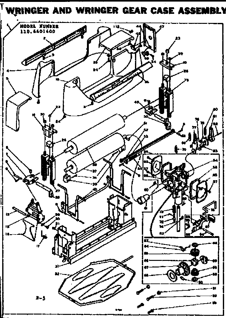 Kenmore 1106401400 wringer gear case diagram