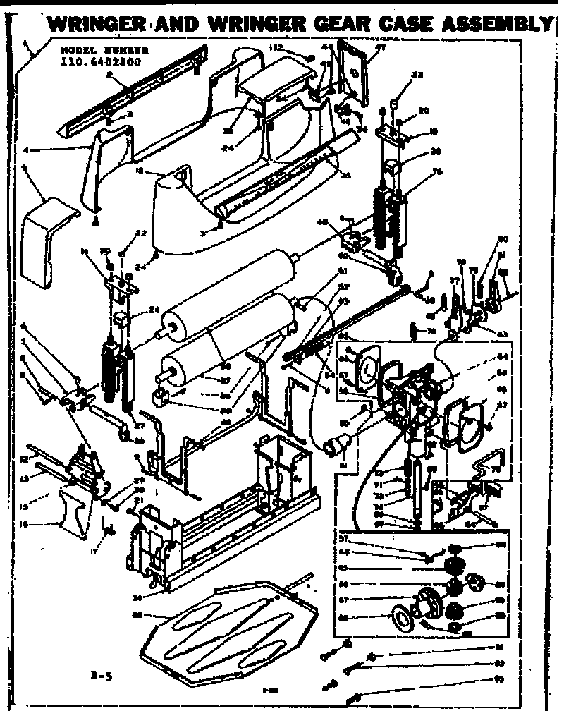 Kenmore 1106402800 wringer gear case diagram