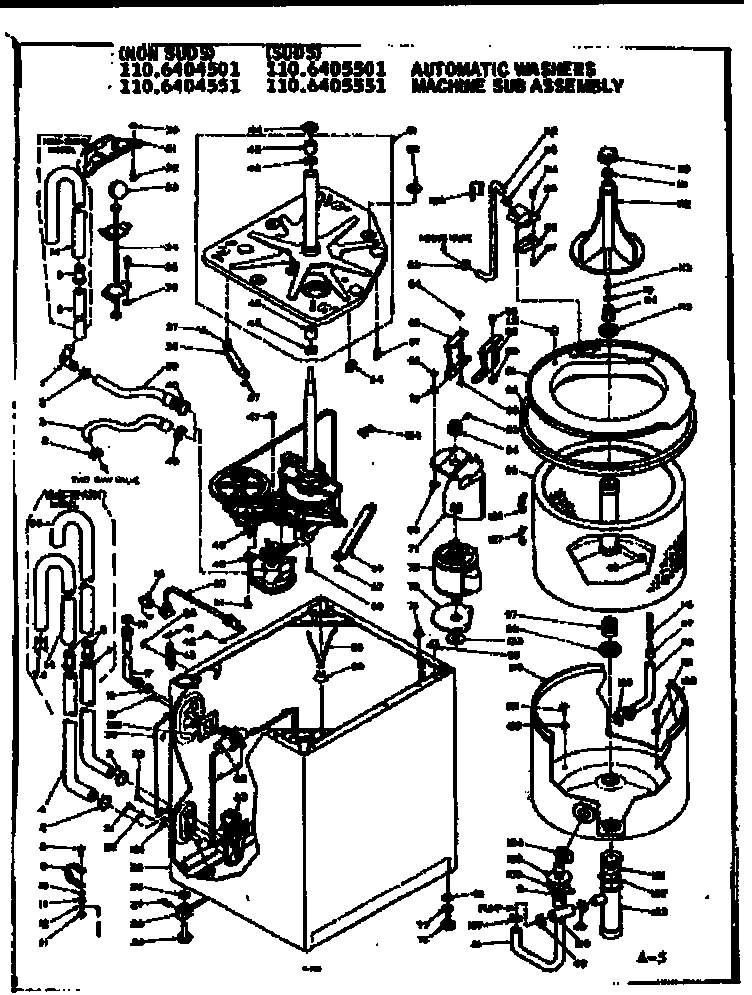Kenmore 1106405551 machine sub-assembly diagram