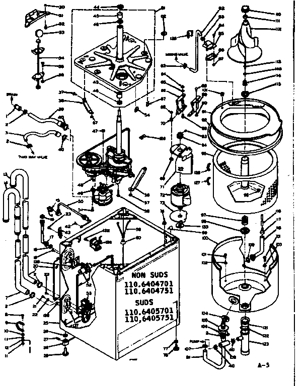 Kenmore 1106405751 machine sub-assembly diagram