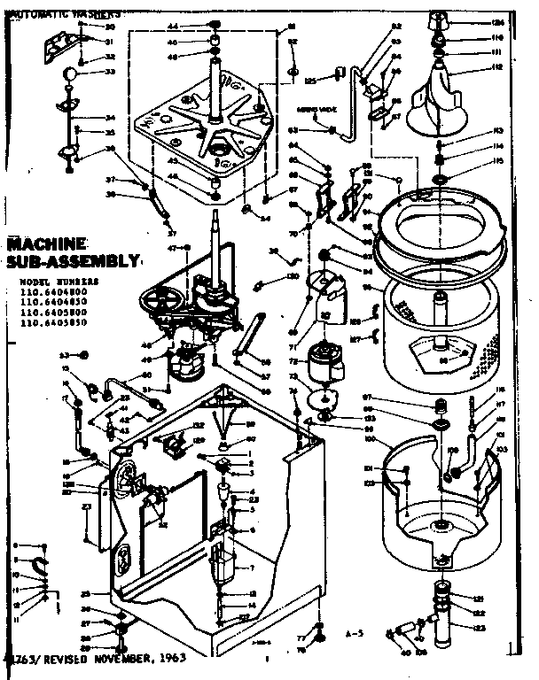 Kenmore 1106404850 machine sub-assembly diagram