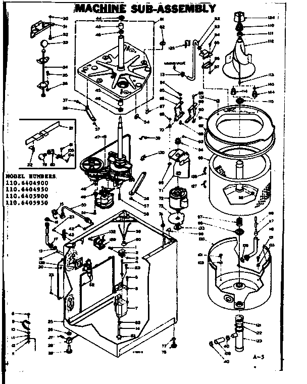 Kenmore 1106405950 machine sub-assembly diagram
