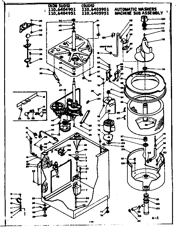 Kenmore 1106404901 machine sub-assembly diagram