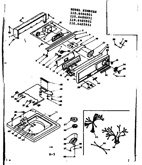 Kenmore 1106404901 top and console assembly diagram