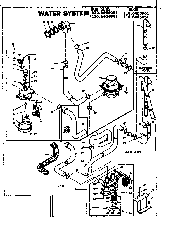 Kenmore 1106404901 water system diagram