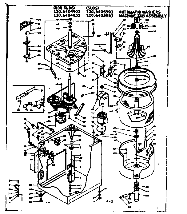 Kenmore 1106405953 machine sub assembly diagram