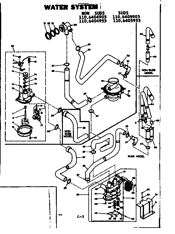 Kenmore 1106405953 water system diagram