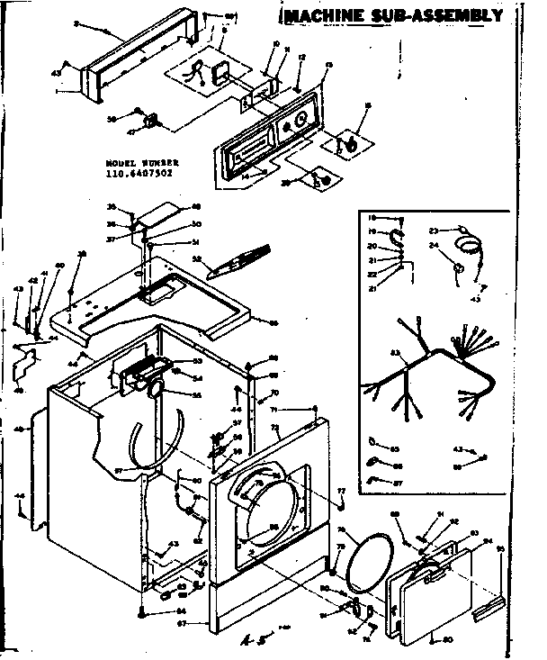 Kenmore 1106407502 machine sub-assembly diagram