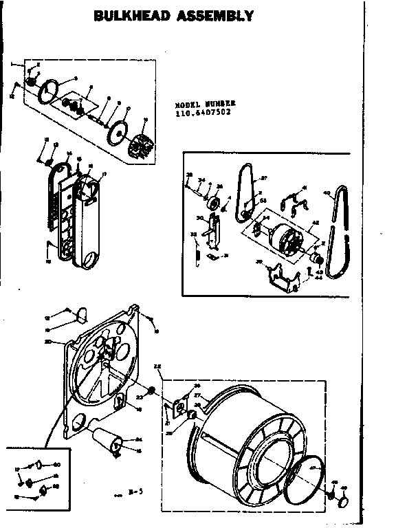 Kenmore 1106407502 buckhead assembly diagram
