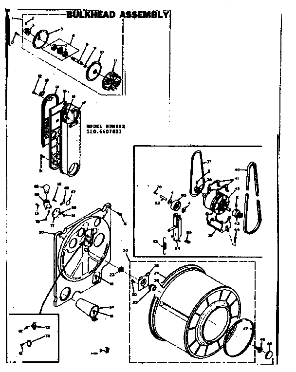 Kenmore 1106407801 bulkhead assembly diagram