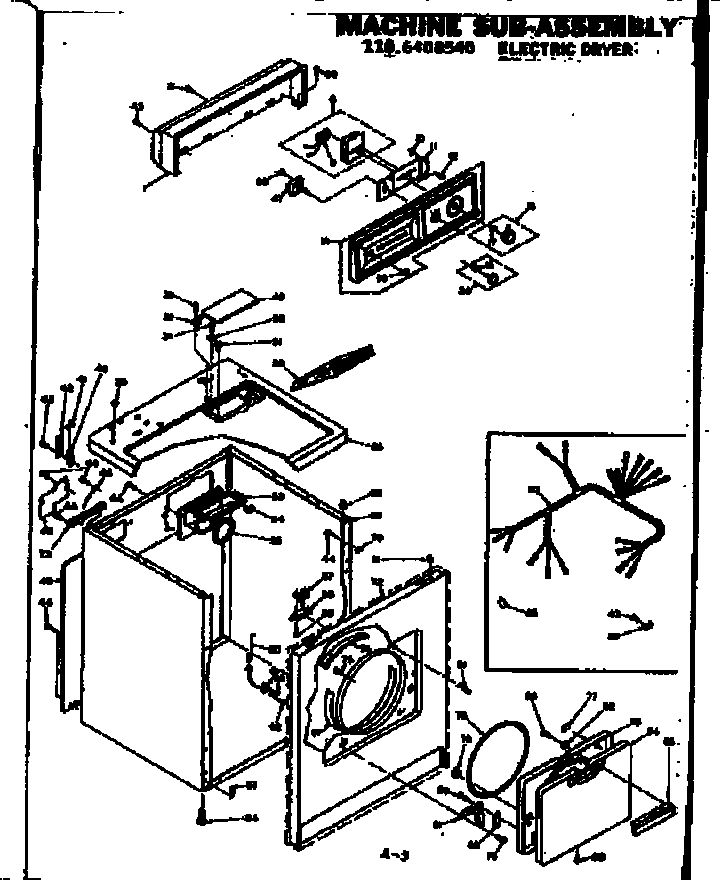 Kenmore 1106408540 machine sub-assembly diagram