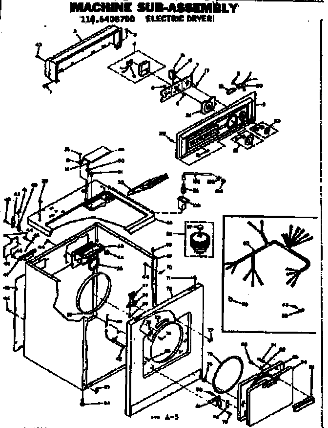 Kenmore 1106408700 machine sub-assembly diagram