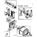 Kenmore 1106408701 heater, motor and drum diagram