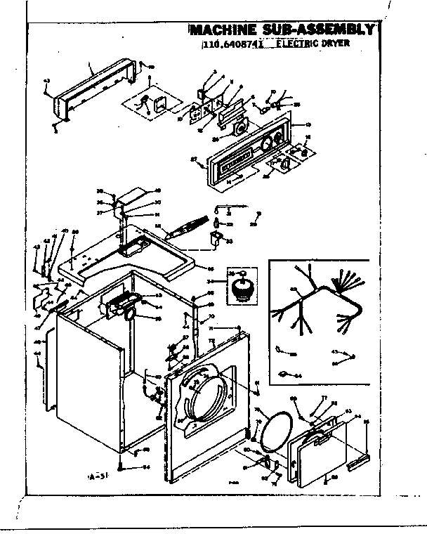 Kenmore 1106408741 machine sub-assembly diagram