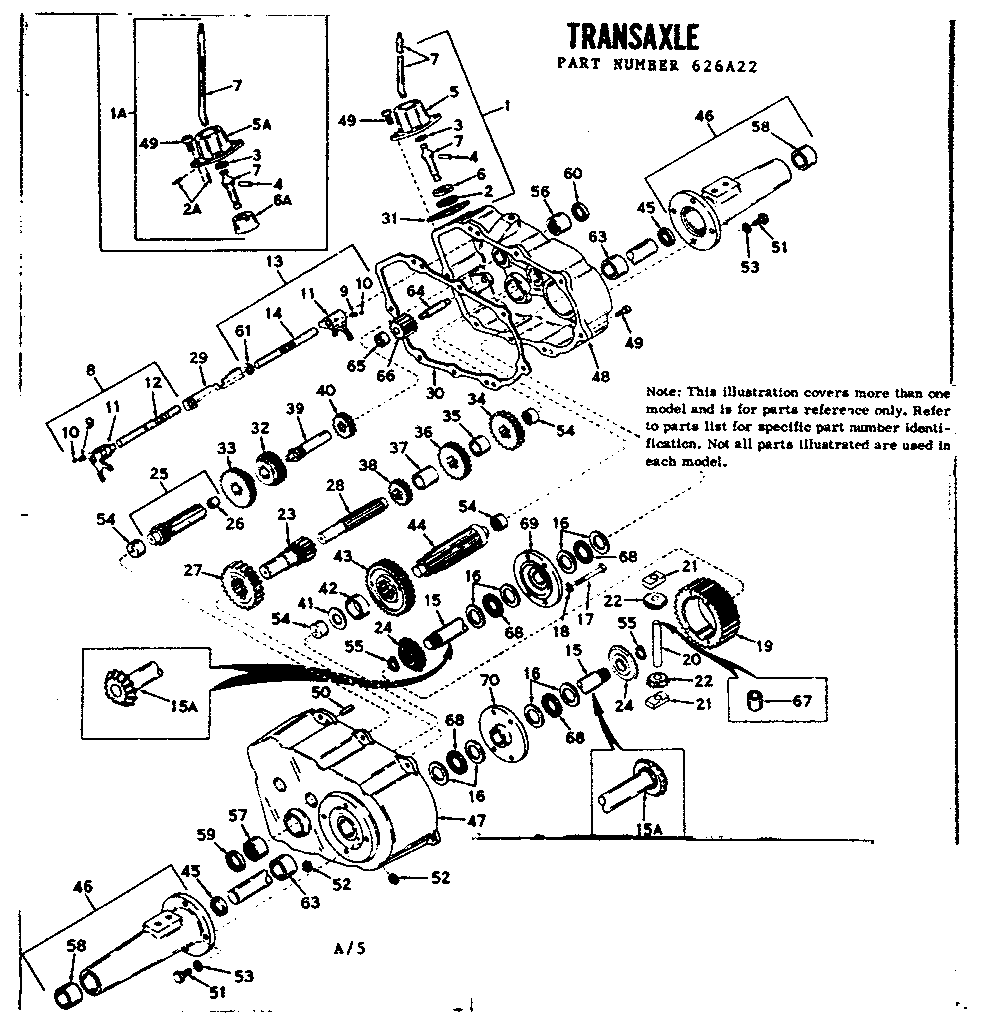 Craftsman 917626A22 transaxle diagram