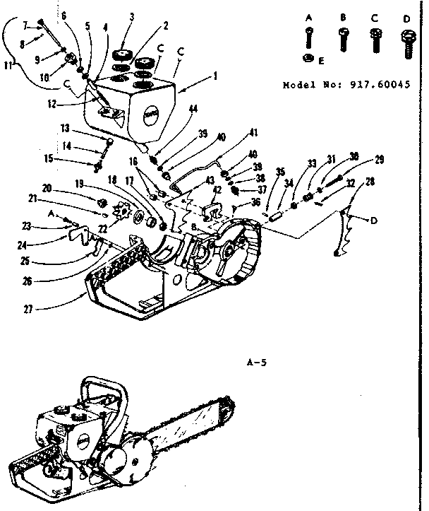Craftsman 91760045 main frame diagram