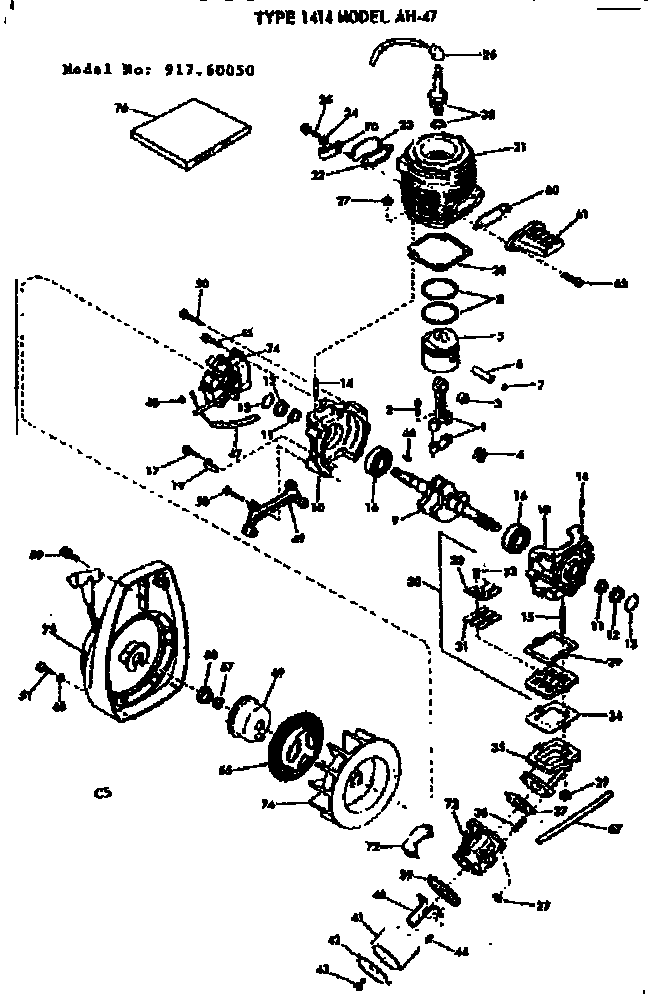 Craftsman 91760050 crankcase diagram