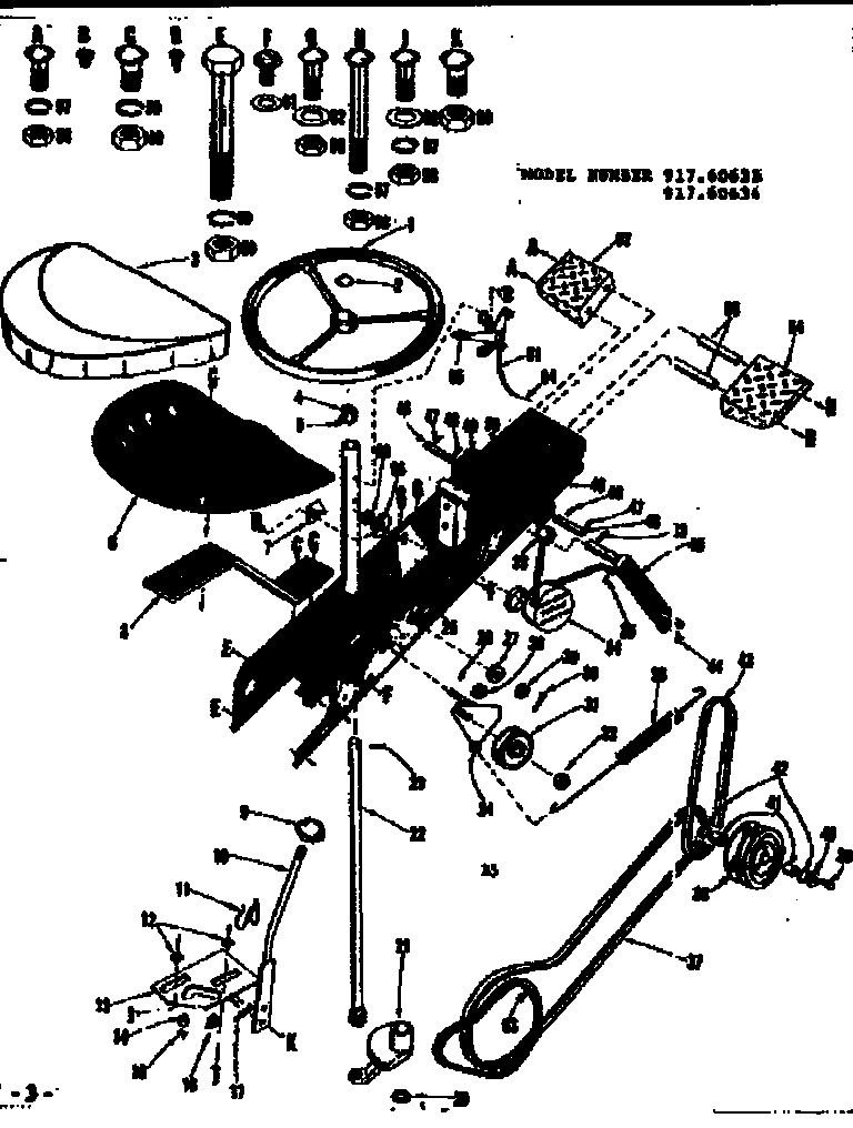 Craftsman 91760634 steering assembly diagram