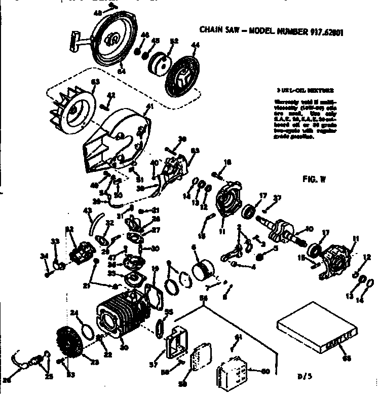 Craftsman 91762803 chain saw diagram